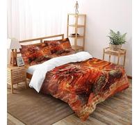 CoVeTviCT Fire Beast Bedding Set Theme Bedspread Myth BeastsFire Duvet Cover Set Chic Breathable Quilt Cover for Boys&Girls with Pillowcase Double（200x200cm）
