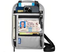 Covexo Neck Wallet for Travel, RFID Blocking Passport Holder - Slim Travel Pouch with Adjustable Strap | Holds Phone, Cards, Cash, Documents | Water-Resistant & Secure for Men & Women, Grey