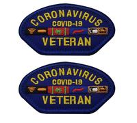 COVID-19 Coronavirus Veteran Embroidered Patches Appliques, Tactical Combat Armband Badges Decorative Patch for Backpacks, Clothes,Jackets,Hat, 9 x 5 cm