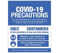 COVID 19 Precautions - Shop window sign