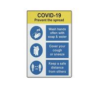 Covid-19 Prevent The Spread Sign Safe Sign, Signs Outdoor, 12 X 8 In, Sign For Home, Business, Driveway Alert
