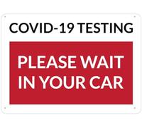 Covid 19 Testing Please Wait Your Car Sign Tin Sign Great For Garden And Yard Wall Decor for garage,bar,restaurant,living room,bedroom,kitchen,cafe 8×12 INCH