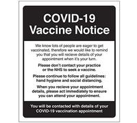 COVID-19 Vaccine Notice - Advice and guidance - SAV Label - 200x200mm