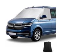 Coviek 900D Thermal Motorhome Windscreen Cover Silver for VW T5 T6 | Premium Motorhome Front Window Cover with Soft Lining & Carry Bag, Sun, Frost & Snow Protection for Winter & Summer Use