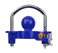 Covienapp Trailer Hitch Lock Tow Ball Lock,Universal Adjustable Tow Lock with 11 Locking Positions for Trailer Horsebox Includes 2 Keys Blue