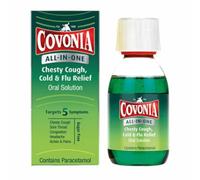 Covonia All-in-One Chesty Cough, Cold & Flu Relief Oral Solution, 160ml, Sugar Free, Fights Chesty Cough, Headaches, Sore Throats, Contains Paracetamol, for Adults & Children Aged 12+