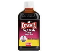 Covonia Dry and Tickly Cough sugar free 1.36g/5ml Oral solution,Soothes And Provides Relief From Dry Coughs And Sore Throats,Non Drowsy,Cough Syrup,Suitable For Vegetarians,Cold And Flu Relief, 300ml