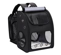 COVONO Expandable Pet Carrier Backpack for Cats, Dogs and Small Animals, Portable Pet Travel Carrier, Super Ventilated Design, Airline Approved, Ideal for Traveling/Hiking/Camping, Black, XL