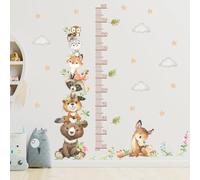 COVPAW Wall Sticker Height Chart Animal Tower Cute Wall Sticker for Children's Room Height Measure Bear Owl Deer Growth Chart Wall Sticker Measuring Tree Wall Sticker Body Size Measuring Wall Sticker