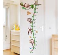 COVPAW Wall Sticker Kids Height Chart Monkey Wall Sticker Nursery Vines Branch Swing Owl Growth Chart Wall Sticker Baby Room Measuring Tree Tendril Tree Bird Wall Sticker Body Size Measure