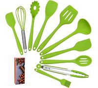 COVVY Home Silicone Kitchen Utensils Set(10 Piece) Heat Resistant Baking & Cooking Utensils Non Stick - Non Scratch Cooking Utensils Kitchen Good Helper (Green)