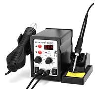 COVVY Hot Air Soldering Station, 700W 2 in 1 Rework Soldering Iron Station,200°C~480°C Adjustable Temperature,8586 Electric Digital Display Heating Gun Hot Air Gun Soldering Iron Welding Station Kit