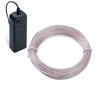 COVVY Neon Glowing Strobing Electroluminescent Light Super Bright Battery Operated EL Wire Cable for Cosplay Dress Festival Halloween Christmas Party Carnival Decoration (Iced Blue, 5M)