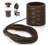 Covzoe 140m/459Ft 8mm Wicker Repair Kit, Embossing Rattan Furniture Fix Material, Gradiant Coffe Brown Exlong Weaving Webbing Replacement Part for Furniture, Chair, Basket, Patio Conversation