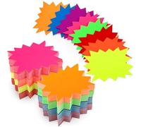 Covzoe 400 Pieces Burst Star Signs, 9x7cm Small Fluorescent Neon Signs with 8 Bright Colors, Blank Sale Price Tags, Paper Sign Cards for Retail Store Yard Garage Poster Board Decorations