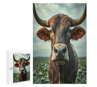 Cow 1000 Piece Jigsaw Puzzles Suitable Adults Kids Paisaje Edificio Jigsaws Bedroom Accent Decor Stress Relief Challenge Perfect Holiday Present 1000 PCS