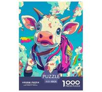 Cow 1000pcs Animation Paper Jigsaw Puzzle 100% Recycled Cardboard Puzzle Educational Games for Adults And Kids 38x26cm/1000pcs