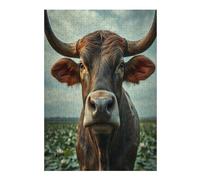 Cow 300 Piece Jigsaw Puzzle for All Ages Paisaje Edificio Idea Spooky Fun High Resolution Print Home Decor Stress Relief 300 PCS
