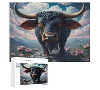 Cow 500 Piece Jigsaw Puzzles Adults Kids Paisaje Edificio Jigsaws Afternoon Tea Companion Brainteaser Perfect Holiday Present Home Decor 500 PCS