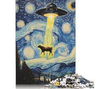 Cow Abducted by UFO Jigsaw Puzzles Puzzle for Adults Kids. 1000 Piece Great Gifts Challenge Toy Educational Games Home Decoration for Adults& Kids Age 14 Years Up 1000pcs (40x28cm)