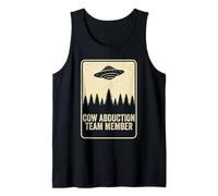 Cow Abduction Team Member UFO Moon Day Alien Farn Animal Tank Top
