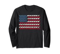 Cow American Flag Patriotic 4th of July Farm Long Sleeve T-Shirt