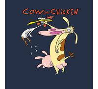 Cow and Chicken Characters Women's T-Shirt - Navy - S