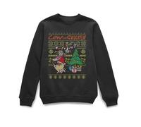 Cow and Chicken Cow And Chicken Pattern Christmas Jumper - Black - XL