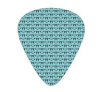 Cow and Pig Guitar Picks Picks 12 Pack with Thin Box,Cow and Pig Pattern Head of Boar and Bull Ornament Farm Animals,Special Guitar Plectrums Gift Set for Guitarist,Blue and Black