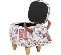 Cow Animal Foot Stool with Storage - 14.5" Leather Ottoman Footrest | Multi-Functional Vanity Stool for Living Room, Dressing Room, Bedroom, Playroom & Nursery