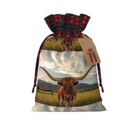 Cow Animal Printed Gift Bag, Perfect Color Blocking Burlap Gift Bag
