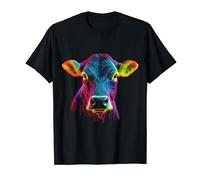 Cow Art Colorful Farm Animal Graphic Artwork Cow T-Shirt