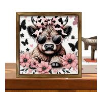 Cow Art Wall Decoration - with Frame Funny Rustic Country House Poster Decoration | Artwork from the Home Office Collection | for Living Room Bedroom Office Home Student Room
