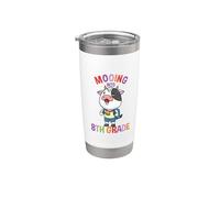 Cow Back to School Mooing Into 9th Grade Vintage Stainless Steel Insulated Tumbler