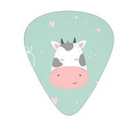 Cow Background 12 Pcs Guitar Picks, 0.46mm/0.71mm/0.96mm Thickness, Guitar Plectrum With Storage Case For Acoustic-Electric Guitar Ukulele Bass