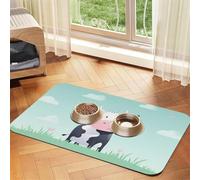 Cow Background Dog Food Mat, Absorbent Pet Feeding Mat for Food and Water Bowls Non-Slip Placement Pad for Floors Waterproof Quick Dry Water Dispenser Mat for Dogs Puppy Cats 16x24 Inch