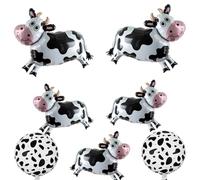 Cow Balloons, Huge Cow Foil Balloon Funny Print Helium Balloons for Kids, Cute Farm Animal Aluminum Mylar Balloon for Baby Shower Western Cowboy Birthday Farm Theme Party Decoration Supplies