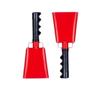 Cow Bell 8"inch Steel with Handle Cowbells 2Pack, Noise Makers, Cheering Loud Call Bell for Sporting Events Football Games Christmas Party School Wedding Farm (Red)