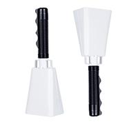 Cow Bell 8"inch Steel with Handle Cowbells 2Pack, Noise Makers, Cheering Loud Call Bell for Sporting Events Football Games Christmas Party School Wedding Farm (White)