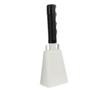Cow Bell Noise Maker Hand Percussion Iron Small Bell White 9in Call Ferritic Handheld Cow(White)