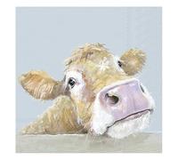 Cow Bella Light Blue IHR Paper Table Napkins 33 cm Square 3 ply Lunch Napkins