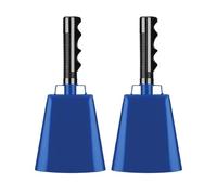 Cow Bells 2pcs Cowbell Cheers Sporting Event Handbells Football Game Party Accompaniment Bells Percussion Instruments(Blue)