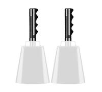 Cow Bells 2pcs Kettlebells For Sporting Events Hand Tapping Football Matches Party Concerts Loud Cheer Bells(White)