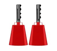 Cow Bells 2pcs Kettlebells For Sporting Events Hand Tapping Football Matches Party Concerts Loud Cheer Bells(Red)
