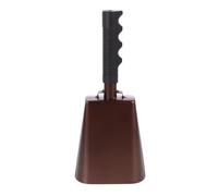 Cow Bells 2pcs Metal Cow Bell Farm Cattle Anti-lost Handheld Cheering Loud Noise Maker Calling For Sporting Events(Brown)