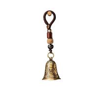 Cow bells with handle Vintage Brass Buddhism Six-word Mantra Bell