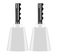 Cow Bells with Handles,2-Pack of Cowbells for Sporting Events - These hand percussion cowbells are ideal for cheering at football games, parties, concerts, graduations, and school events.