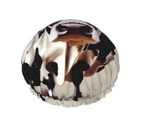 Cow black and white spot Print Shower Cap, Shower Cap for Women Reusable, Waterproof Bath Cap,Quick Drying Bath Hair Cap