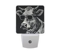Cow Black Night Light Dusk to Dawn Sensor LED Night Dimmable Nightlight Lights Plug into Wall for Bedroom