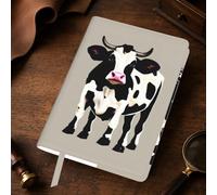 Cow Black spot Print A5 Leather Journal Cover,Refillable Genuine Leather Journal Notebook Cover